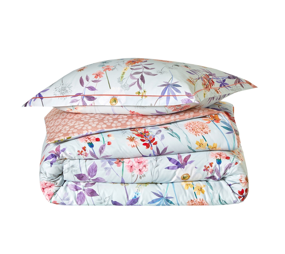 Постельное белье 2 спальное евро Blanc des Vosges Florilege Bois De Rose