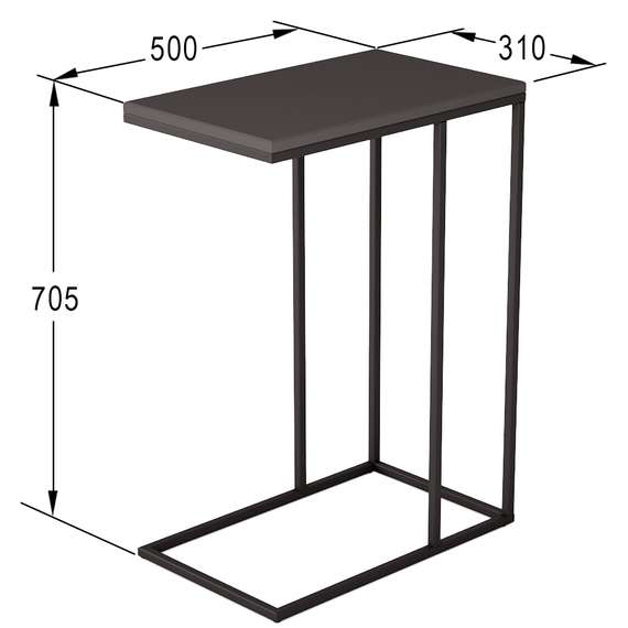 Стол придиванный Агами графит/чёрный