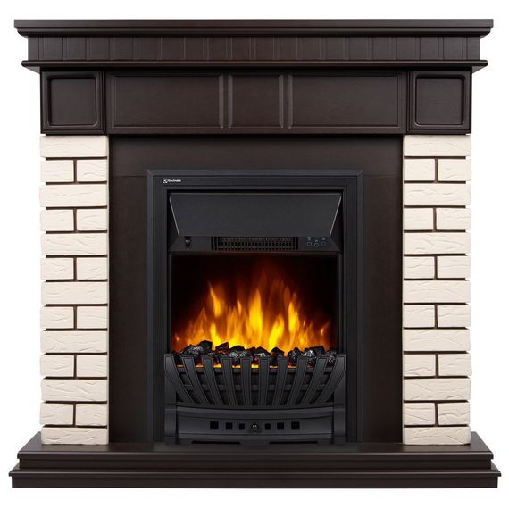 Портал Firelight Bricks Classic камень бежевый, шпон темный дуб купить в Москве и Московской области по низкой цене с доставкой по России — (1) Портал Firelight Bricks Classic камень бежевый, шпон темный дуб — (1)