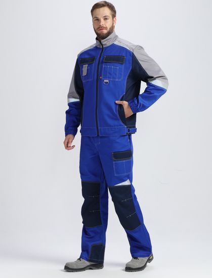 Костюм "Вектрон-1" брюки (василек/т.синий/серый)