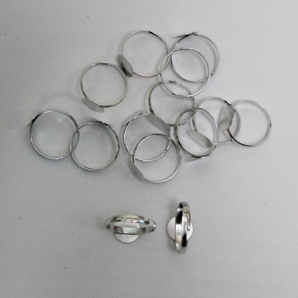 `Основа кольцо, регулируемое, внутр. диаметр 17мм, цвет: серебро
