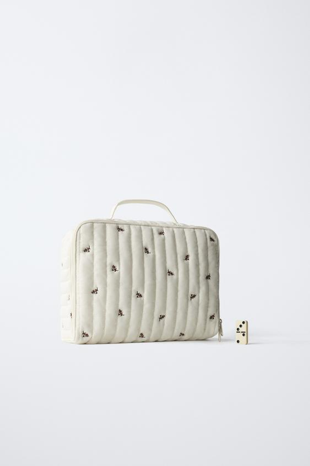 ZARA СУМКА С ЦВЕТОЧНЫМ ПРИНТОМ, ЭКРЮ