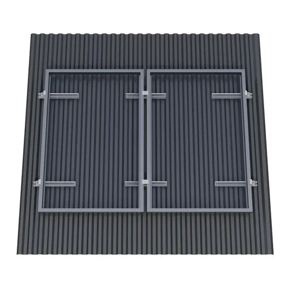 Крепёж двух солнечных батарей 300-600 Вт на наклонную крышу. 70 мм