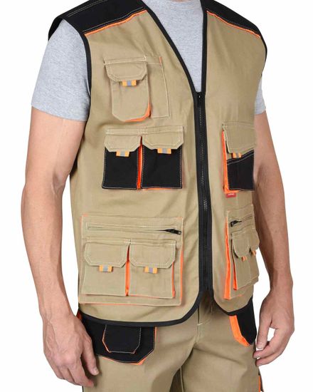 Жилет "Сириус-Манхеттен" (песочный/черный/оранжевый)