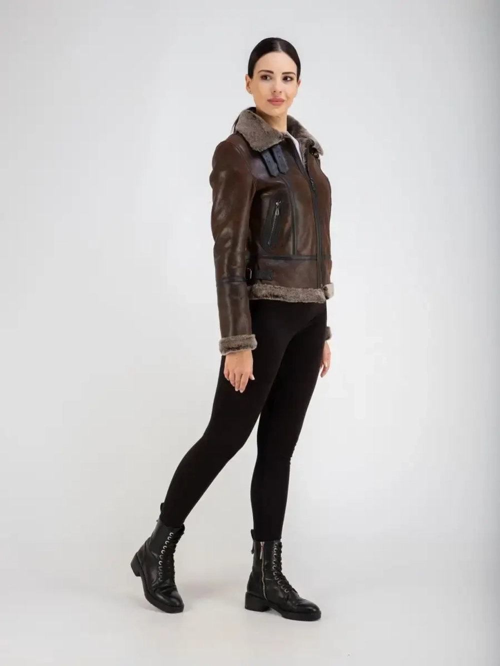 Дубленка женская натуральная короткая Турция легкая автоледи