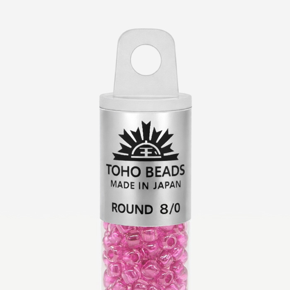 Японский бисер TOHO Round 8/0 (№350), окрашенный изнутри прозрачный
