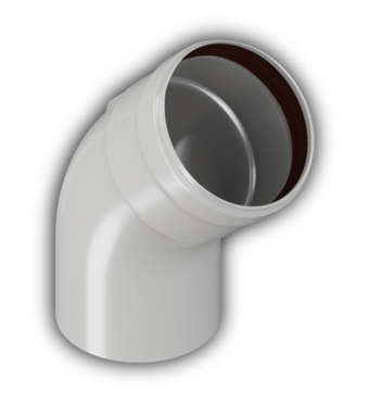 Отвод дымохода конденсационный D80 угол 45°