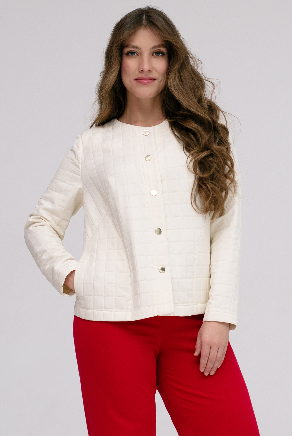 Жакет женский 4446ВП, бел.клетка #485БеК044446ВП