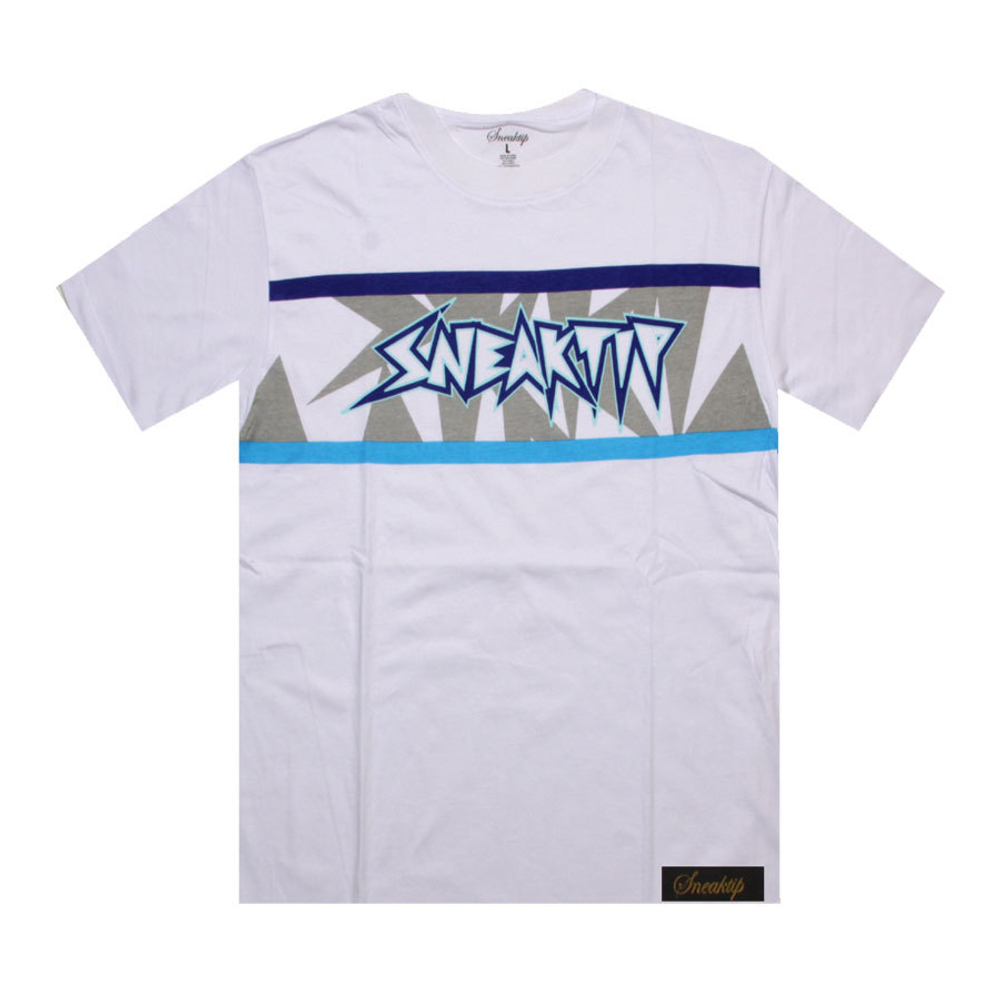 Футболка Sneaktip Edges белая с синим вид спереди