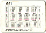 Календарик.1991 г. Цыплята, тигр, дети. Стерео XF