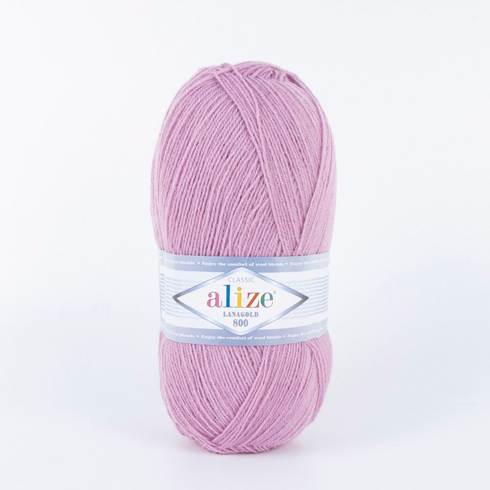 ALIZE &quot;LANAGOLD 800&quot;, 49% шерсть, 51% акрил, 100 гр, 800 м, 505 пепельно-сиреневый