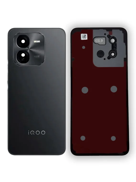 Задняя крышка для  Iqoo Z9X черная (Black) со стеклом камеры