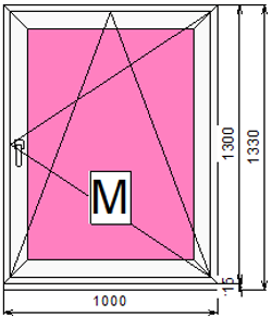 Пластиковое окно 1300 х 1000 ТермА Эко + Москитная сетка