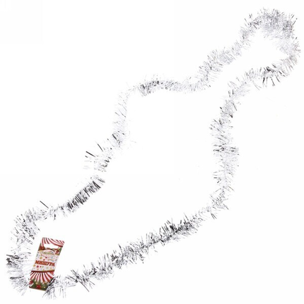 Мишура 2м 5см «Классика», Серебро