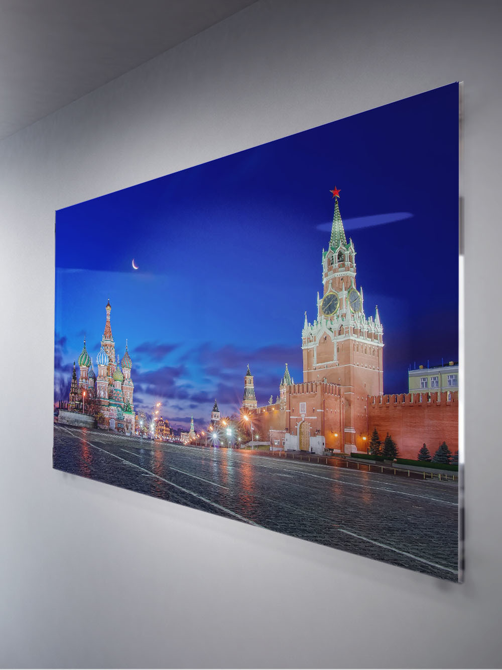 Фото картина на стекле / на стену / в подарок "Москва" 28х40 см. Декор для дома, подарок