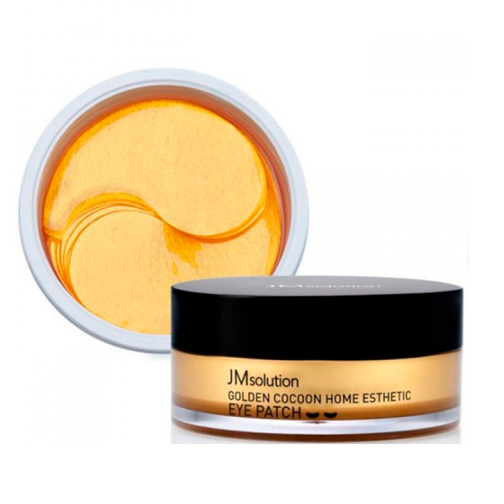 Гидрогелевые патчи с шёлком и золотом JMsolution Golden Cocoon Home Esthetic Eye Patch
