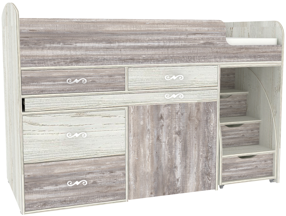 Кровать-чердак КарИВи Малыш 6 Винтерберг Бетон