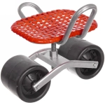 Стул садовый на колесах для прополки и работы в саду 35*47*14см с поворотным механизмом(360°), цвет красный