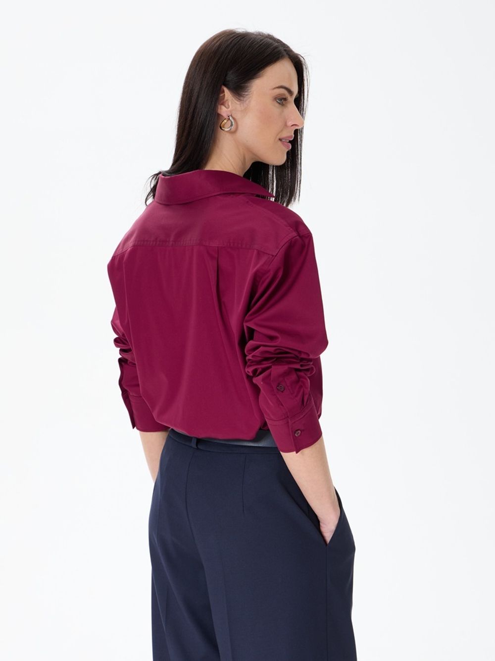 Рубашка Хельсинки бордовый хлопок