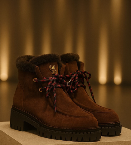 Полуботинки POLLI в шоколадной замше