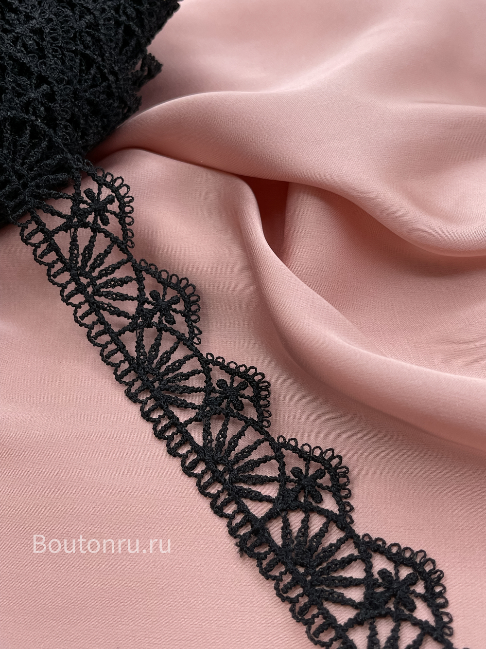 Кружево черное плетеное 25 мм