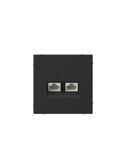 Розетка компьютерная 2-м ArtGallery RJ45 + RJ45 кат.5E механизм карбон SE GAL001085