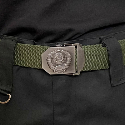 Ремень брючный с пряжкой "СССР" (олива)