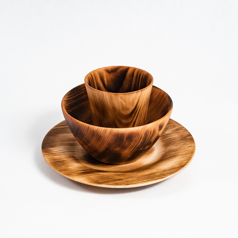 Набор деревянной детской посуды Art of Siberia из сибирского кедра TN60