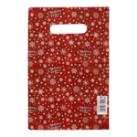 Красный подарочный новогодний пакет с вырубной ручкой (20х30 см) (Цвет: красный)