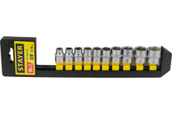 Головки торцевые (8-19 мм; 3/8") 10 шт. "STANDARD" STAYER 27757-H10