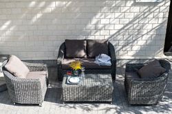 "Кон Панна" лаунж-зона из искусственного ротанга, цвет графит