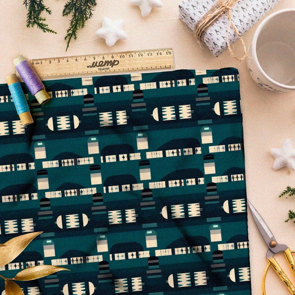 Ткань Ниагара Софт пиксельный микромир