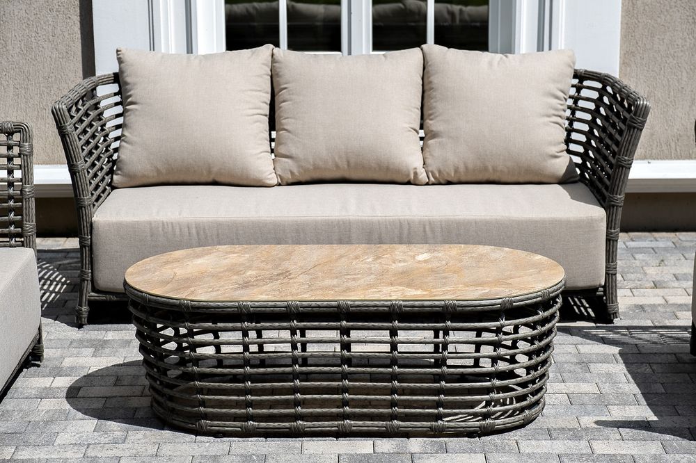 "Валенсия" лаунж-зона из искусственного ротанга, цвет серый