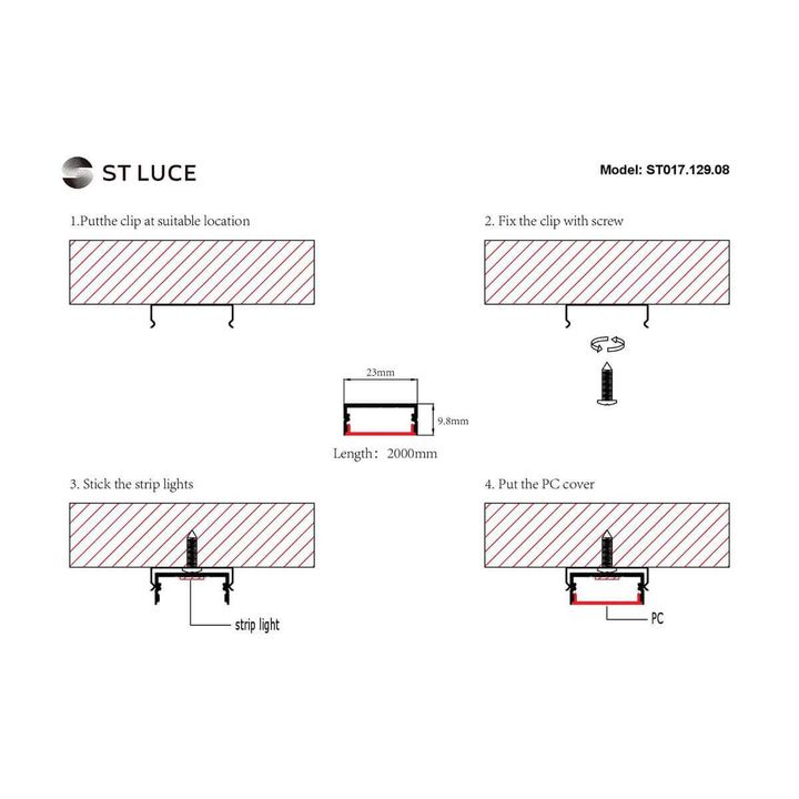 Профиль с рассеивателем ST-Luce ST017.129.08