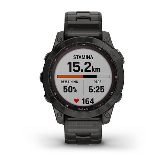 Умные часы Garmin Fenix 7 Sapphire Solar титановый угольно-серый DLC с угольно-серым титановым DLC браслетом