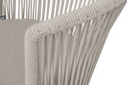 "Люксембург" стул плетеный из роупа, каркас из стали (RAL1013) муар, роуп бежевый круглый, ткань бежевая 15052
