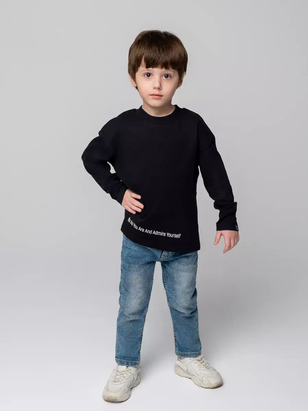 Школьный лонгслив оверсайз для мальчика