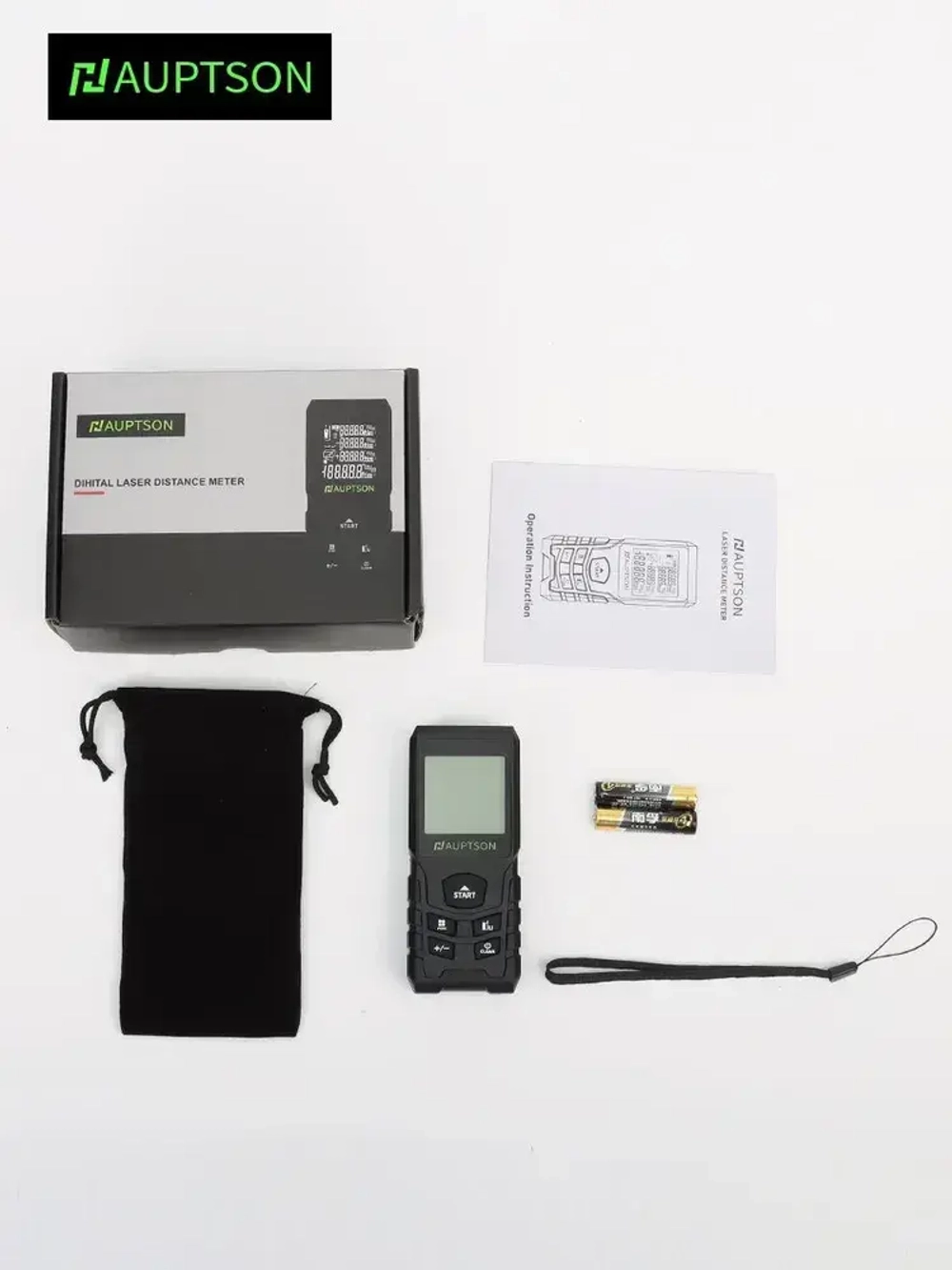 Дальномер лазерный, 100M, Лазерный дальномер, АКБ*2, рулетка строительная
