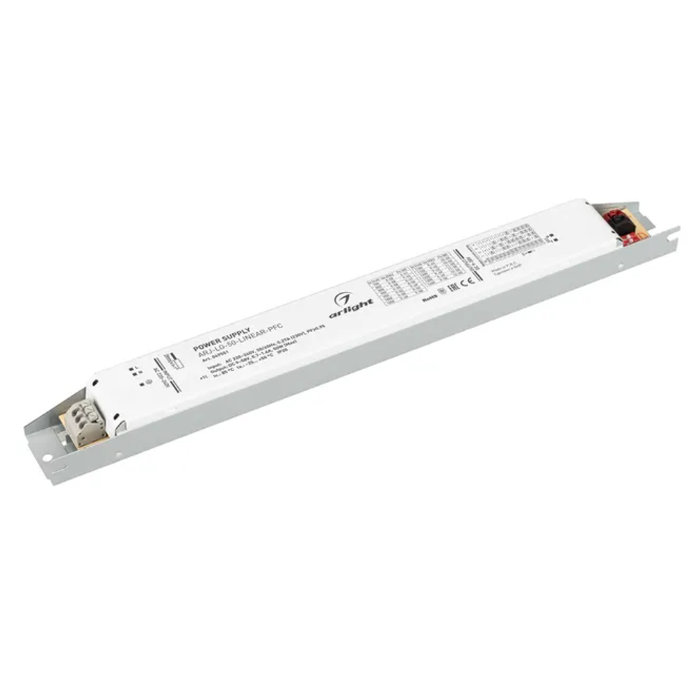 Блок питания ARJ-LG-50-LINEAR-PFC (50W, 9-58V, 0.7-1.4A) (Arlight, IP20 Металл, 5 лет) 049551