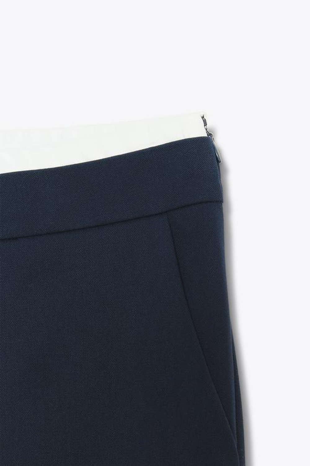 ZARA ПРЯМЫЕ БРЮКИ С ДВОЙНЫМ ПОЯСОМ, МОРСКОЙ СИНИЙ