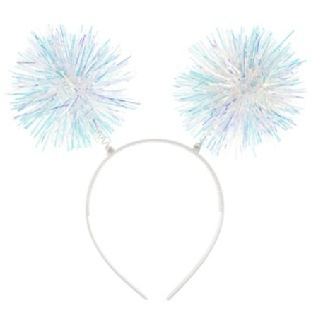 Ободок, Пушистые шарики, Белый, 21*21 см, 1 шт.