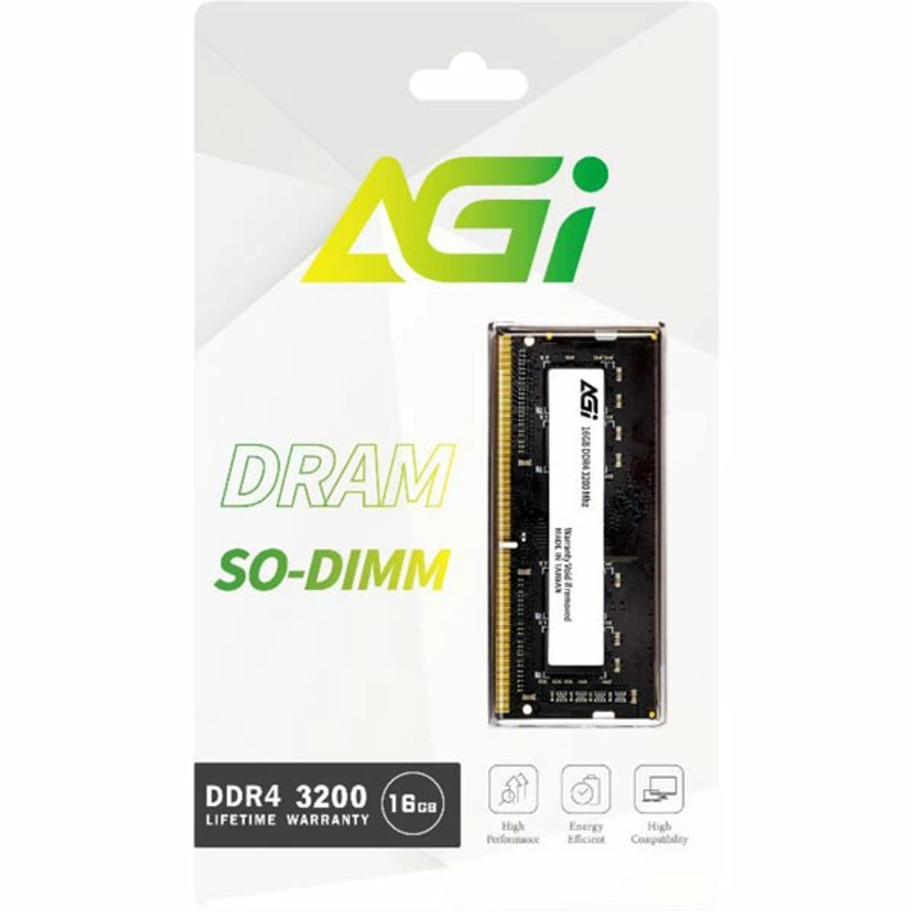 Модуль памяти для ноутбука AGI SO DIMM DDR4, 16Gb, 3200MHz, CL22, 1.2v, AGI320016SD138-ST ОЕМ (BULK)