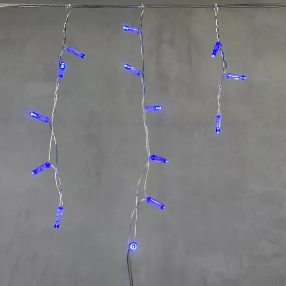 Светодиодная бахрома с колпачком 3,1*0,5 м., 120 синих LED ламп, прозрачный провод ПВХ, IP65, LTC (PIL120CAP-10-2B)