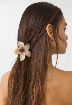 STRADIVARIUS Набор из 3 мини-заколок для волос в виде цветов, экрю