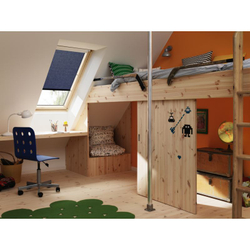 Рулонная штора на крючках VELUX RHL 78х118 синяя