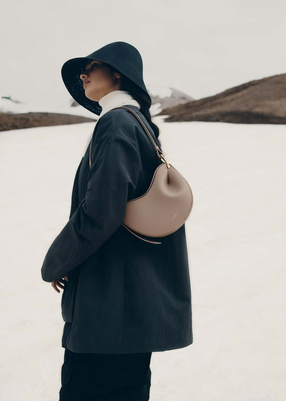 Сумка Polene Tonca EDITION TAUPE GRAINÉ