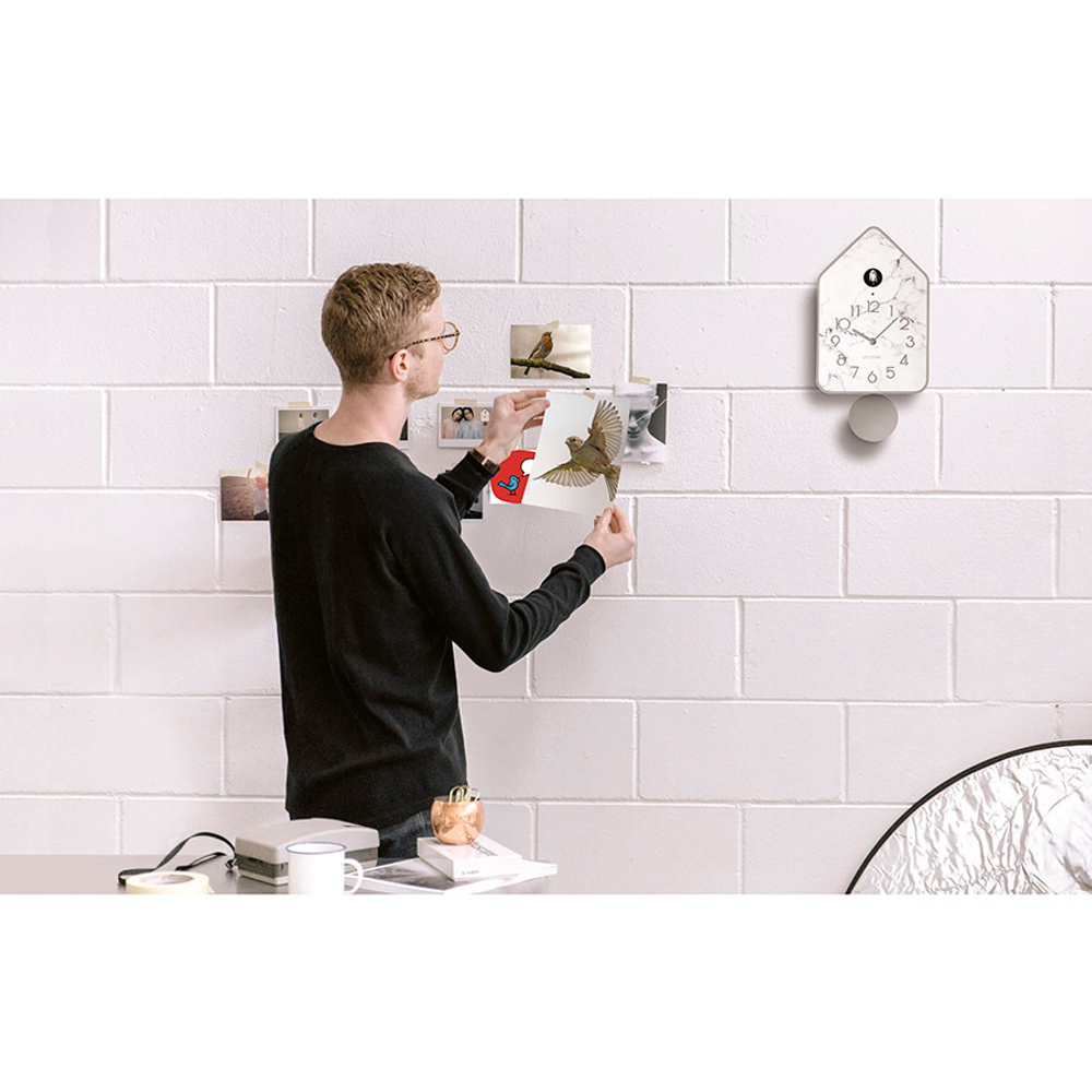 Часы настенные с маятником qq-up, темно-серые