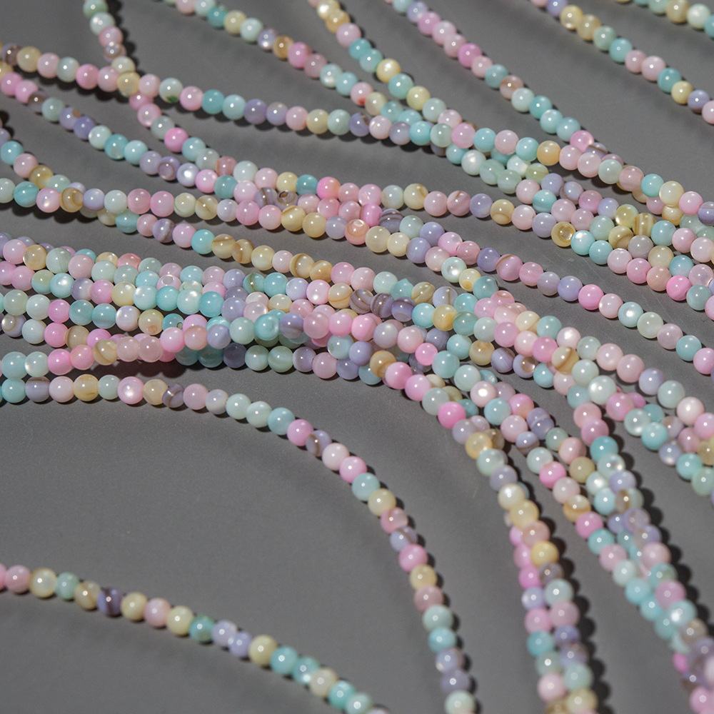 Перламутр морских ракушек "Конфетки", бусины в форме шара, 2,5мм