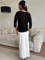 Блузка нарядная трикотажная офисная рукав 3 4