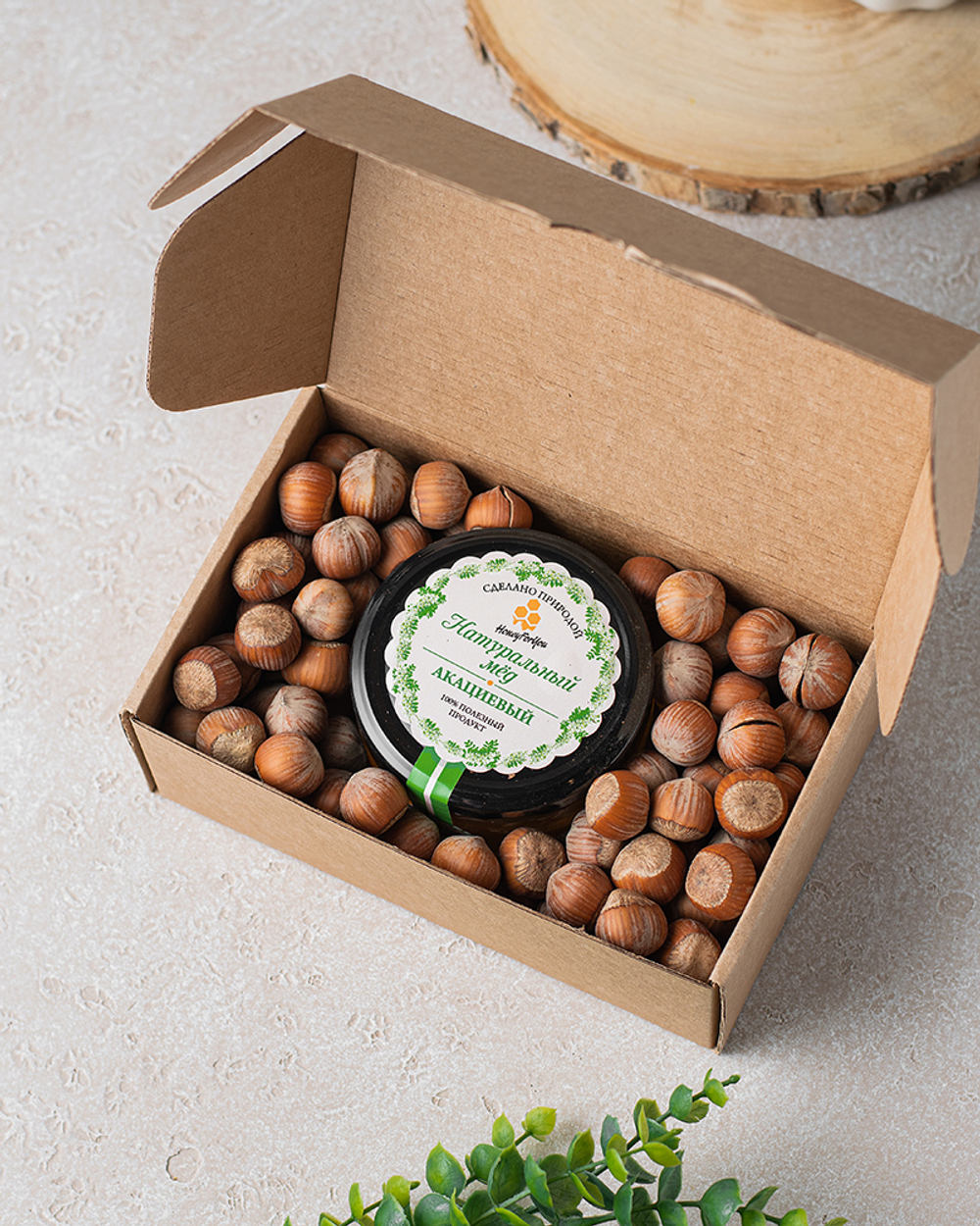 Медовый подарочный набор HoneyForYou "Акация с фундуком"